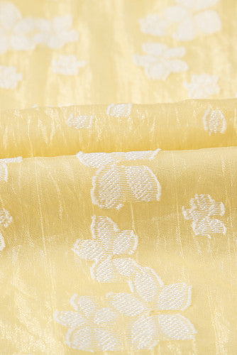 Yellow Floral Jacquard Dress