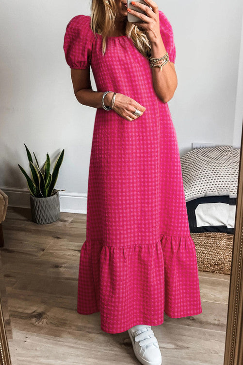 Rose Gingham Maxi Dress