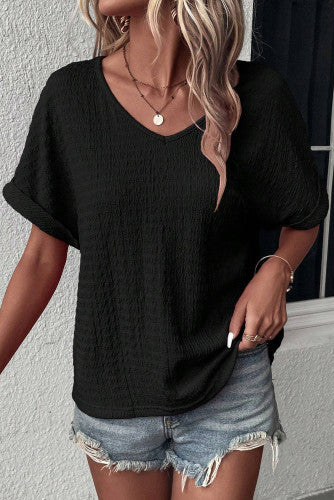 In My Element Black Textured Top
