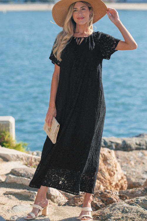 Black Floral Lace Maxi