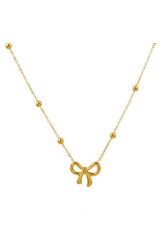 Gold Bow Necklace