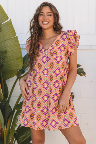 Orange Geometric Dress