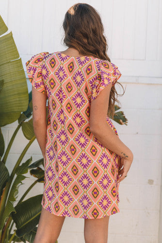 Orange Geometric Dress