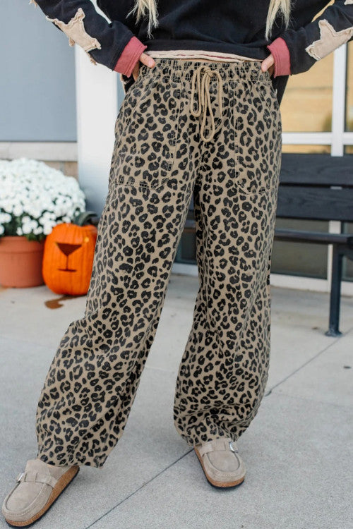 Leopard Denim Pants