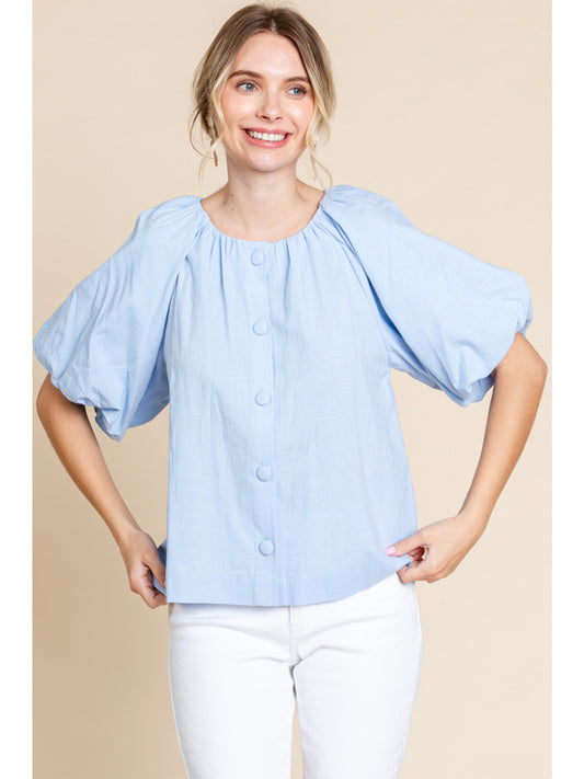 Never Leaving Powder Blue Blouse