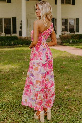 Floral One Shoulder Maxi