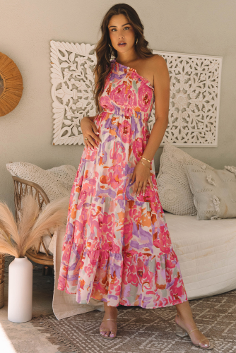 Floral One Shoulder Maxi