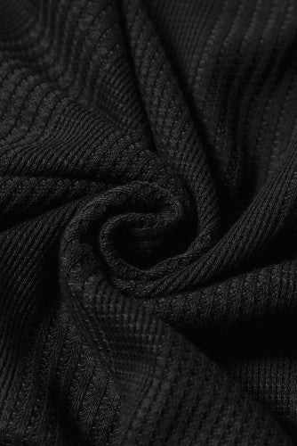 Black Ribbed Ruffle Tank & Pants Set