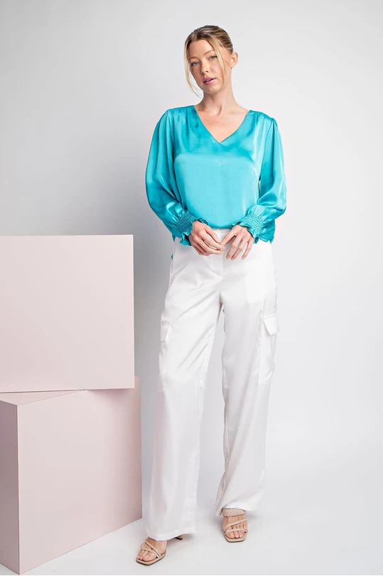 Tell Me More Satin Blouse