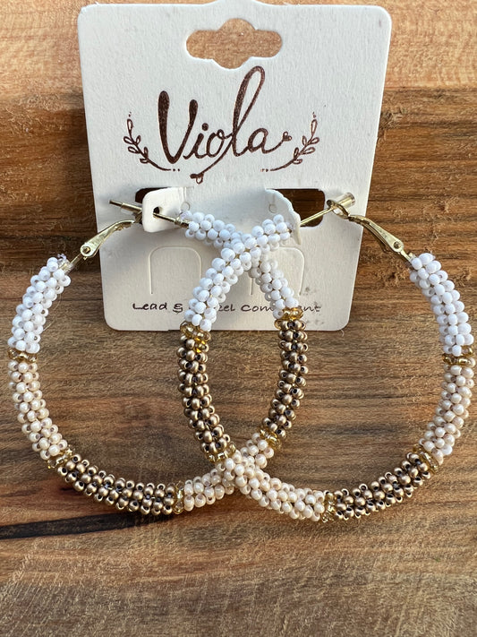 Beaded Hoops