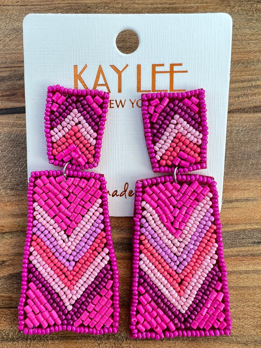 Color Me Pink Beaded Earrings