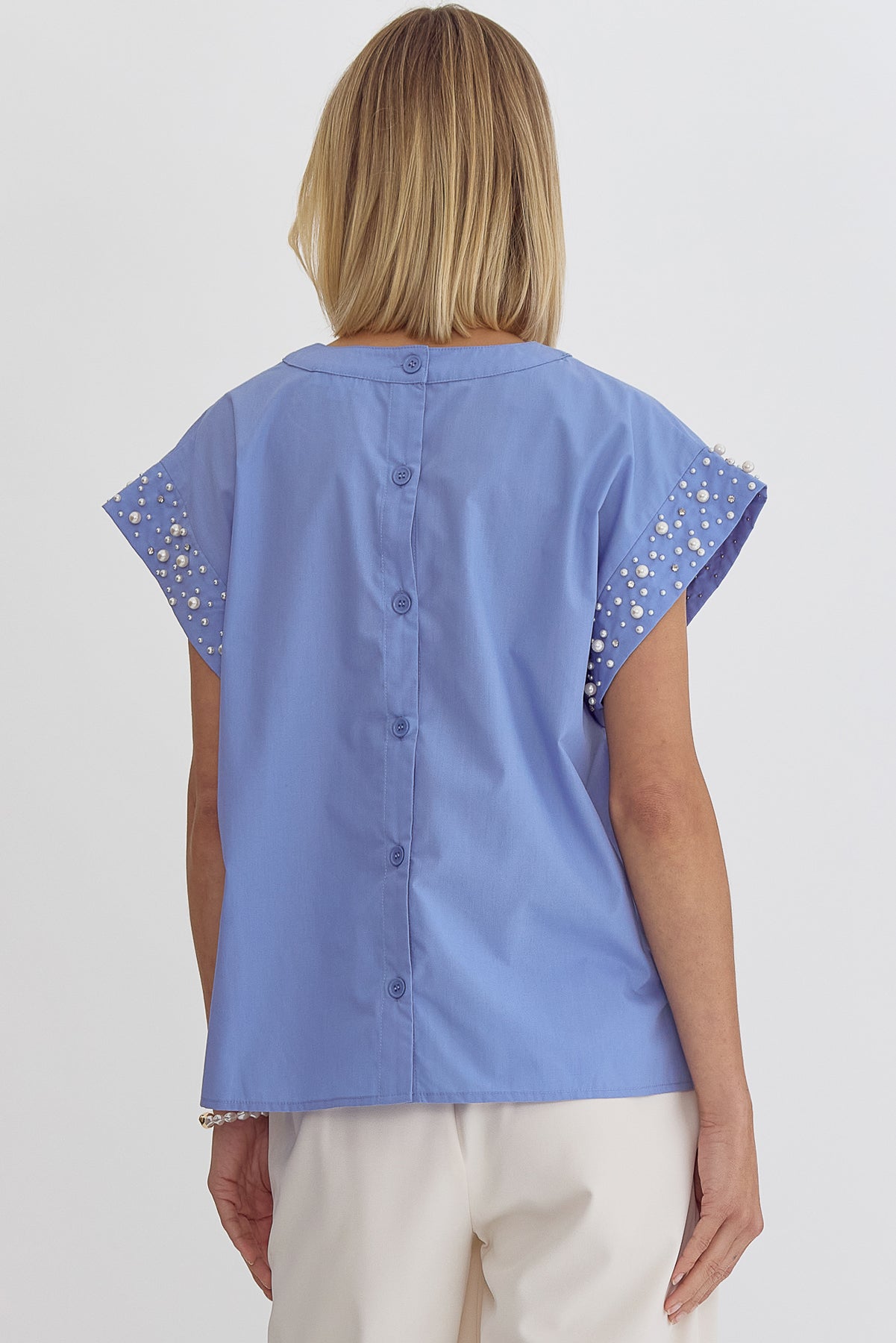 She Is Grace Pearl Embellished Top