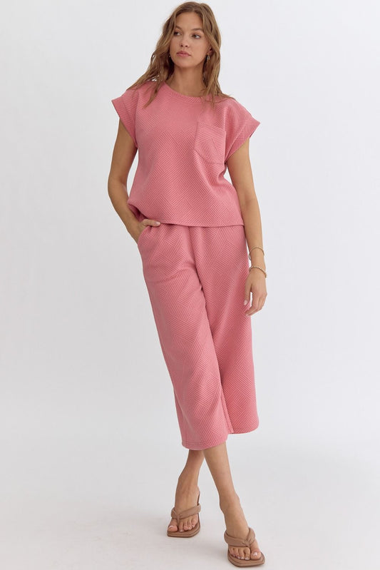 Take Care Coral Pink Loungewear Set