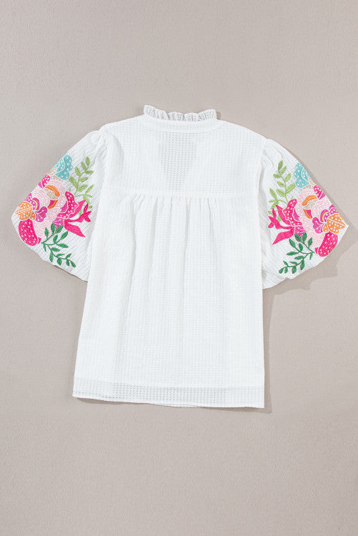 Feeling Fun Floral Embroidered Top