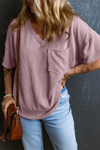 Never Better Mauve Corded Top