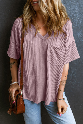 Never Better Mauve Corded Top