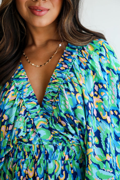 Green Abstract Romper