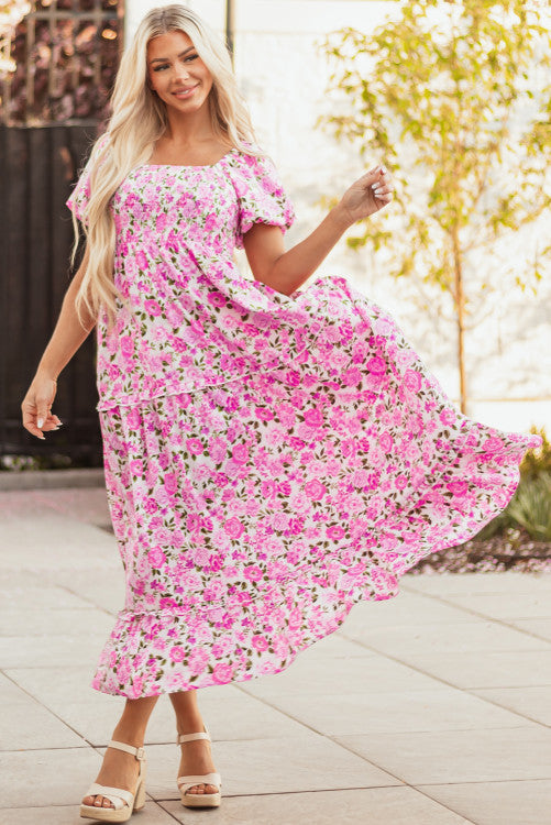 Pink Dainty Floral Maxi