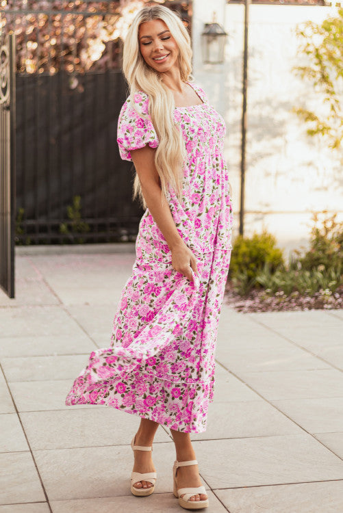 Pink Dainty Floral Maxi