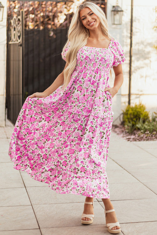 Pink Dainty Floral Maxi