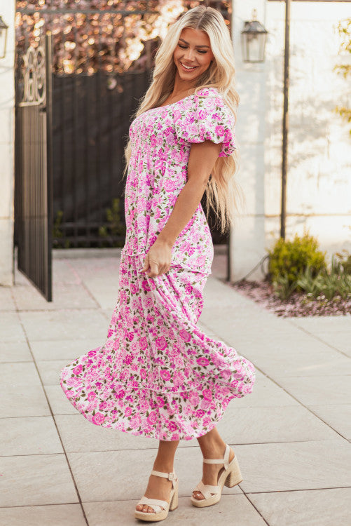 Pink Dainty Floral Maxi