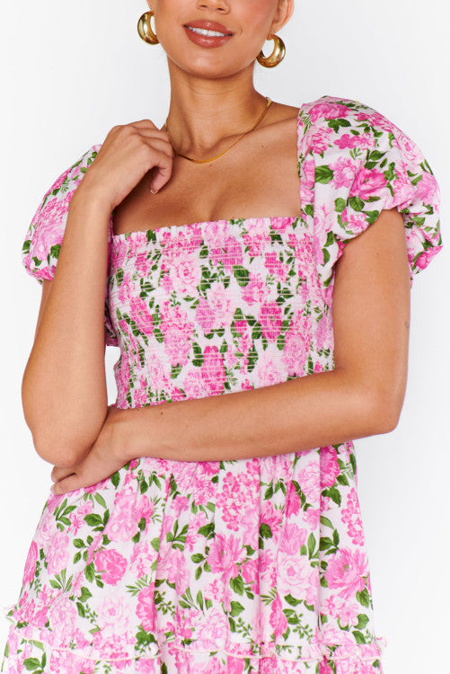 Pink Dainty Floral Maxi