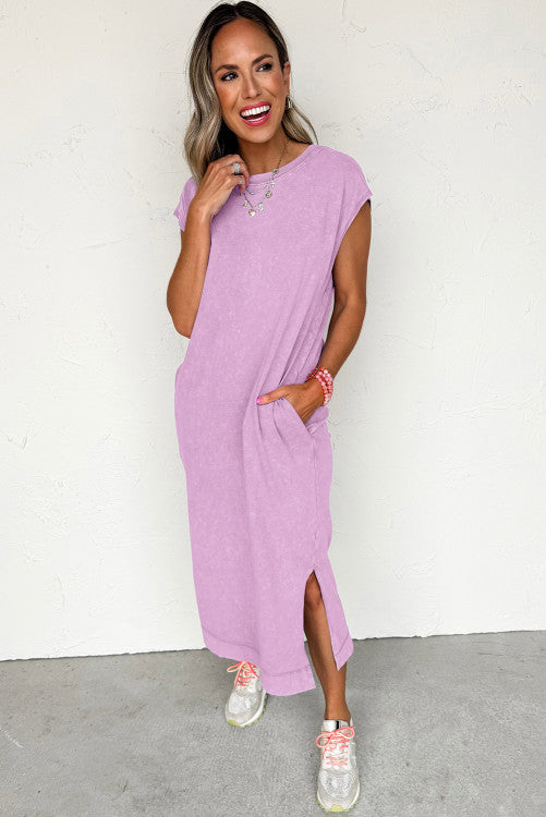 Wisteria Mineral Washed T Shirt Maxi
