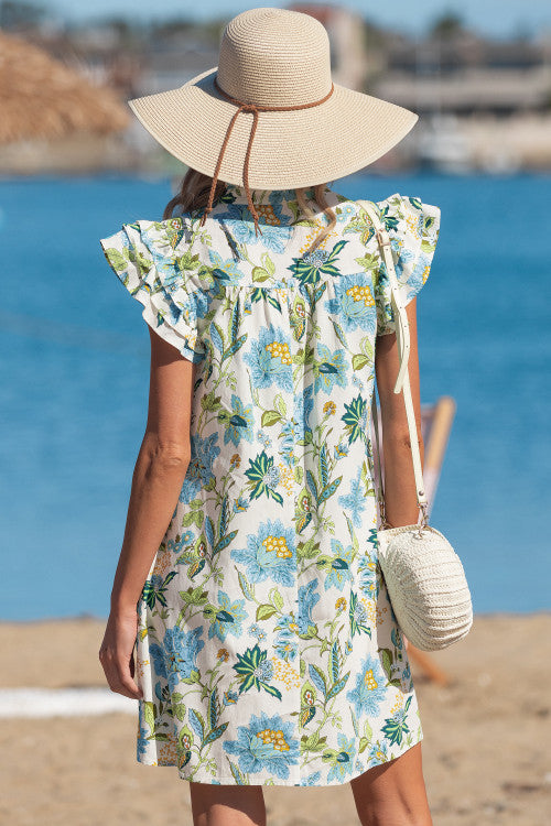Southern Charm Ruffle Sleeve Dress