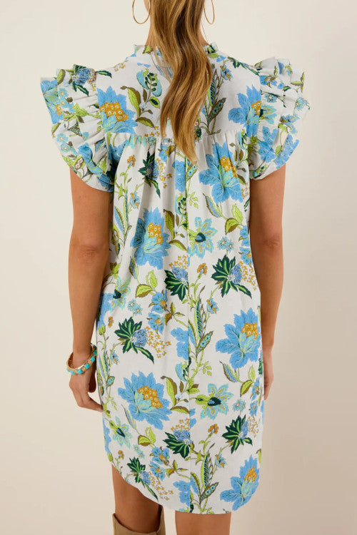 Southern Charm Ruffle Sleeve Dress