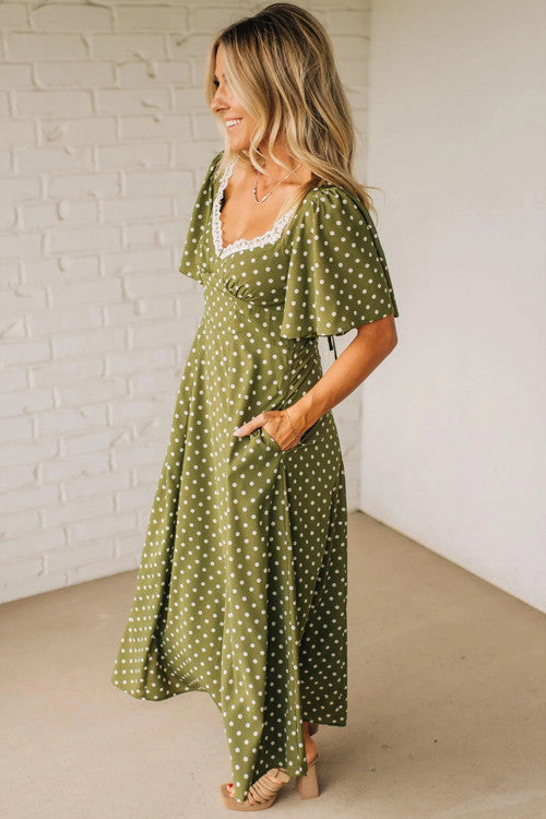 Green Polka Dot Maxi