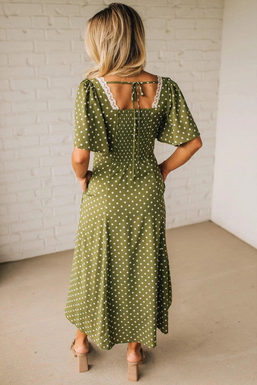 Green Polka Dot Maxi