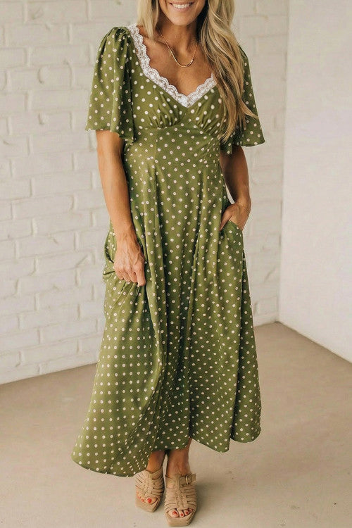 Green Polka Dot Maxi