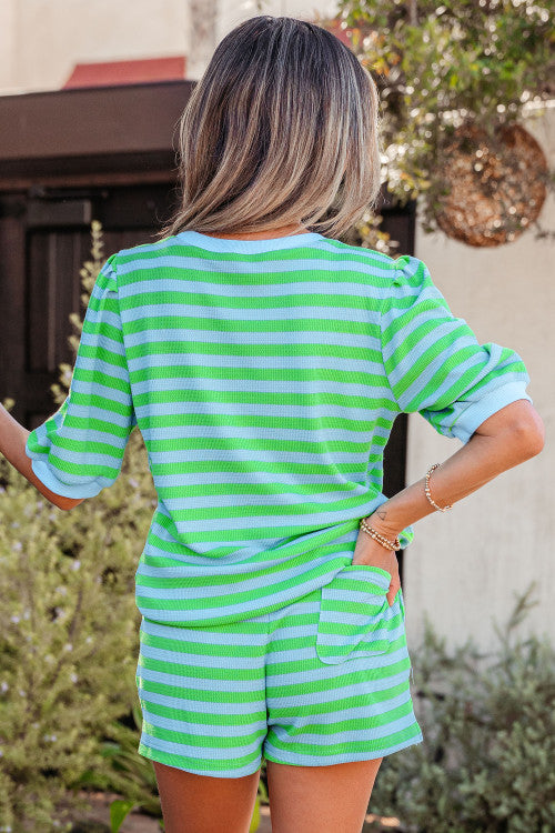 Green & Blue Stripe Set