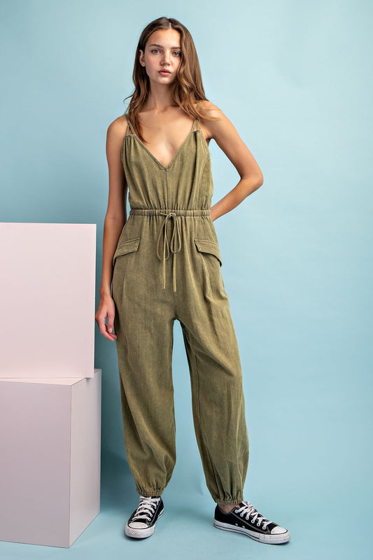 Happy Day Olive Jumpsuit