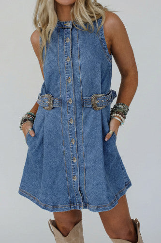 Denim Buckle Dress