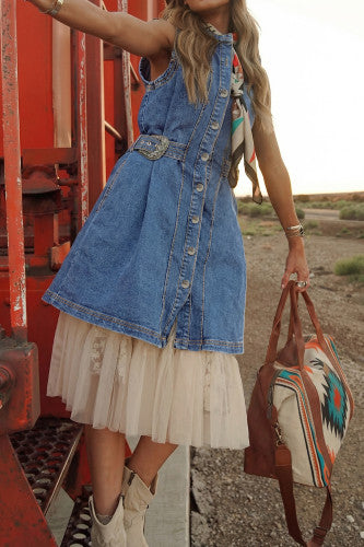 Denim Buckle Dress