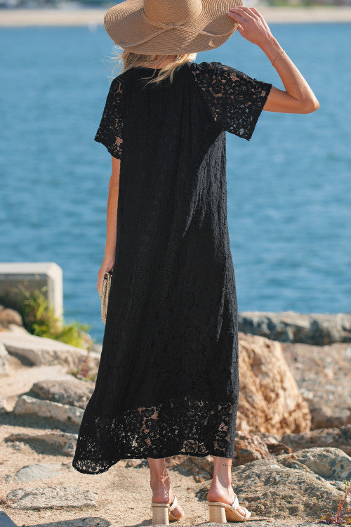 Black Floral Lace Maxi