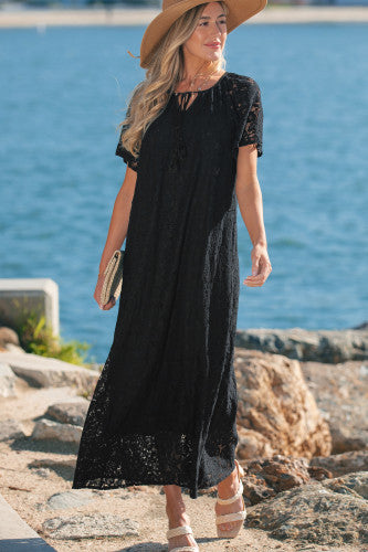 Black Floral Lace Maxi