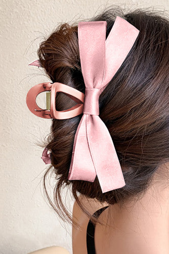 Pink Bow Large Claw Clip