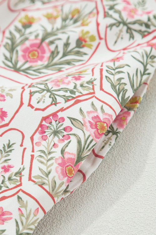 Floral Scalloped Trim Dress