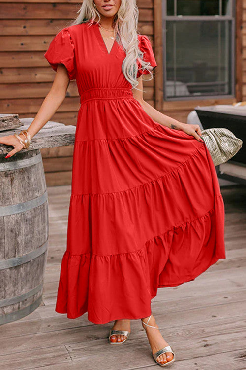 Red Tiered Maxi