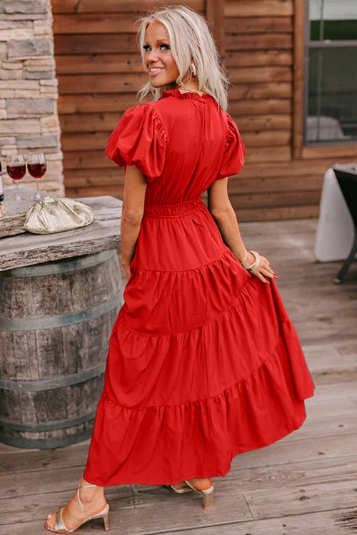 Red Tiered Maxi