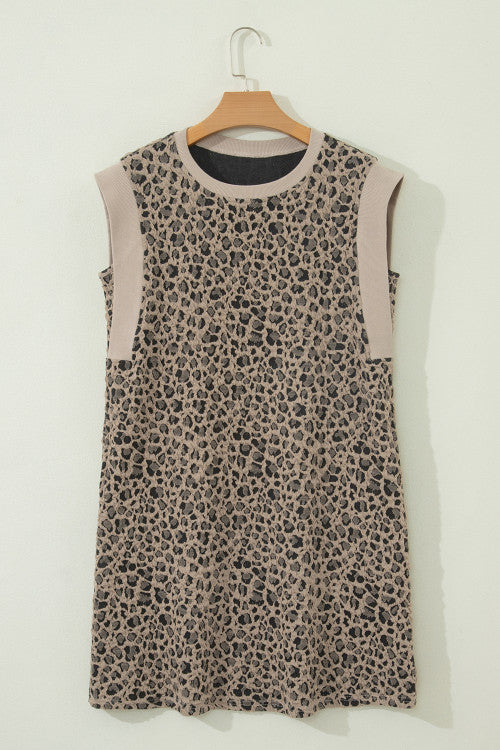 Leopard Textured Mini Dress