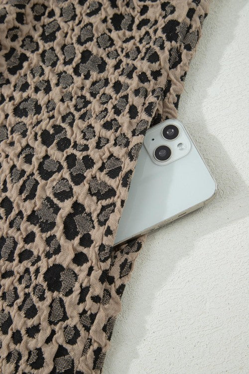 Leopard Textured Mini Dress
