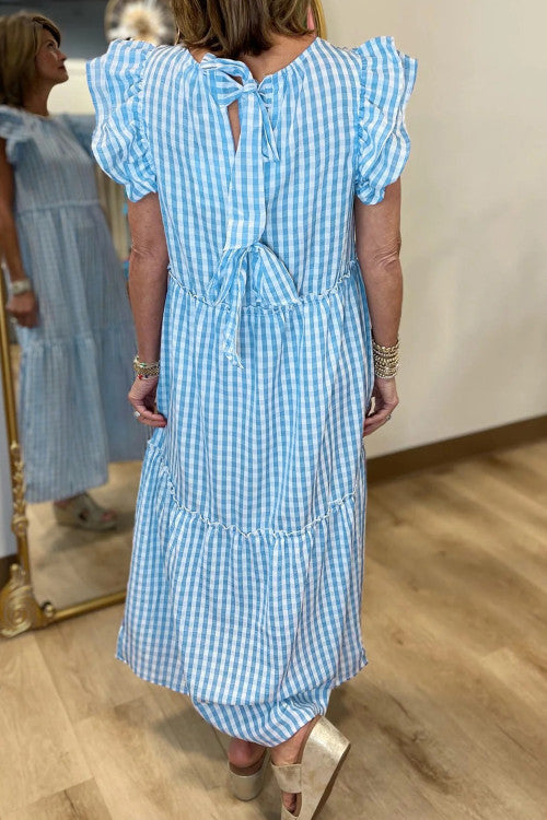 Blue Knot Gingham Maxi