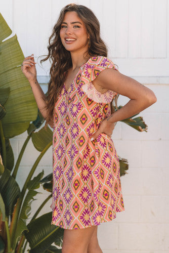 Orange Geometric Dress