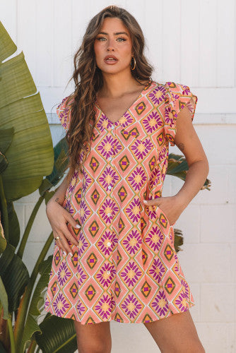 Orange Geometric Dress