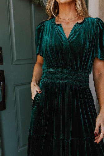 Evergreen Velvet Maxi Dress