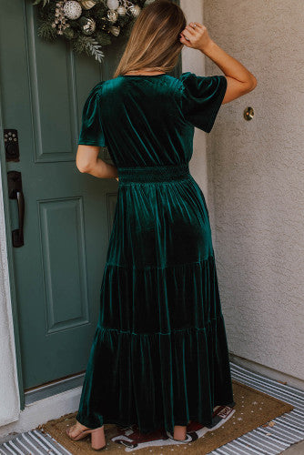 Evergreen Velvet Maxi Dress