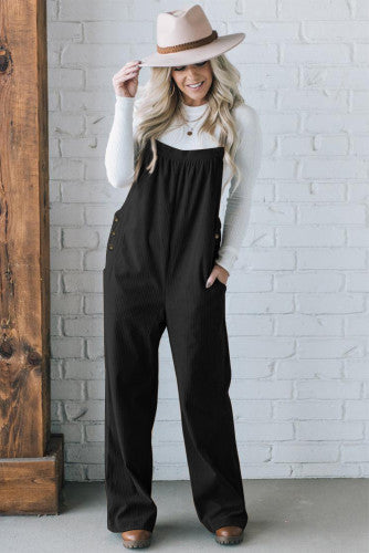 Black Corduroy Overalls